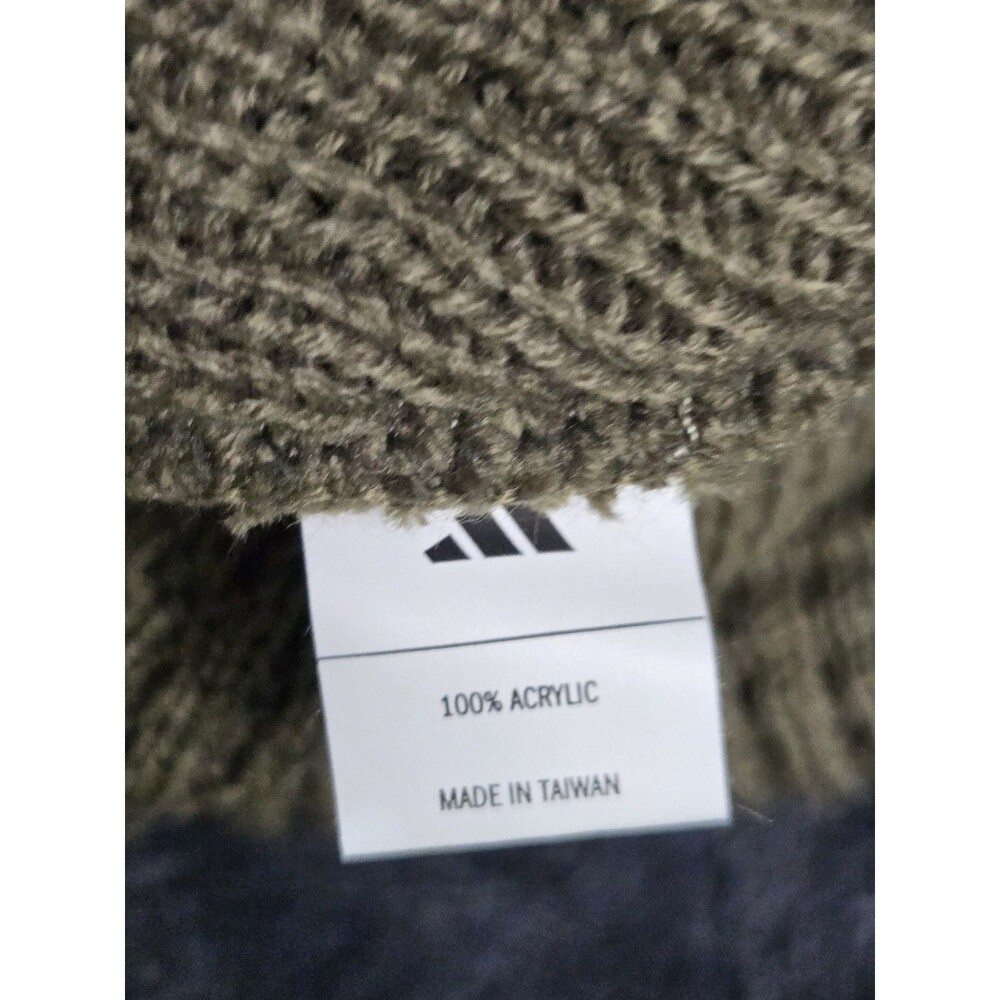 Adidas Women's Pom Ballie Knit Olive Strata Green Beanie New - Picture 2 of 4
